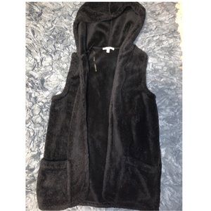 Furry Vest with hood